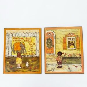 Vintage Pair of  70’s Candi Wall Art B.P. Co.Inc